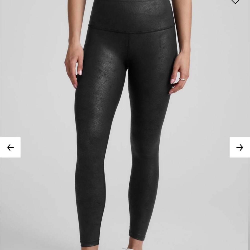 Beyond Yoga Leatherette High Waisted Midi Leggings Size small